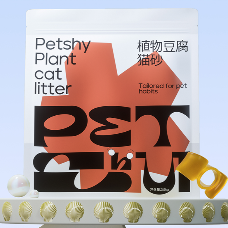 Plant mix tofu cat litter